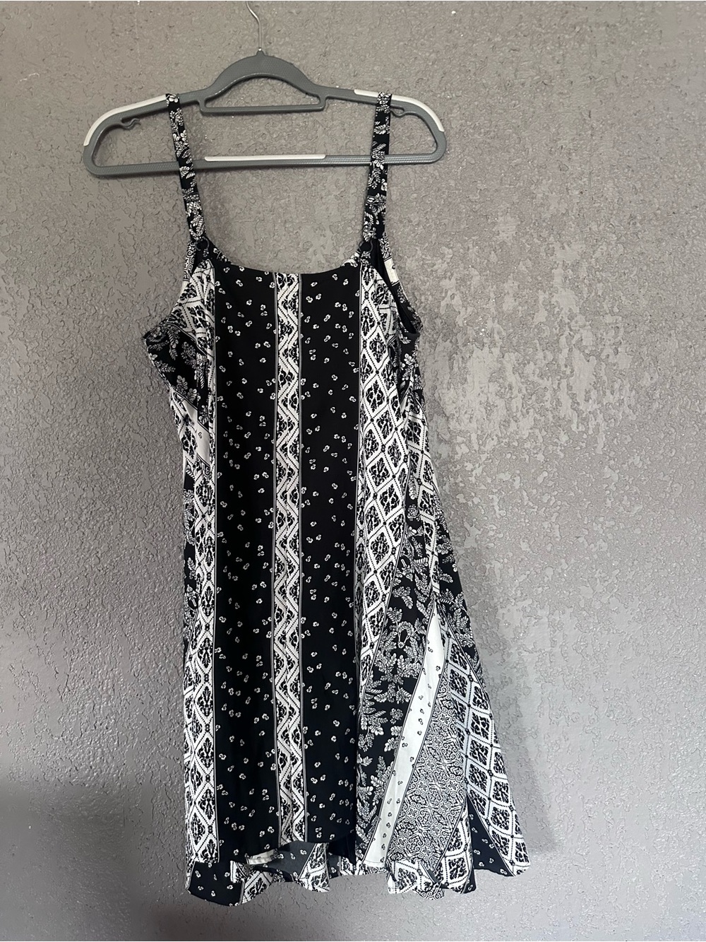 Motherhood Maternity Black & White Printed Spaghetti Strap Mini Dress